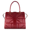 WS Rebekah Metallic Snake-Embossed Applique Leather Satchel